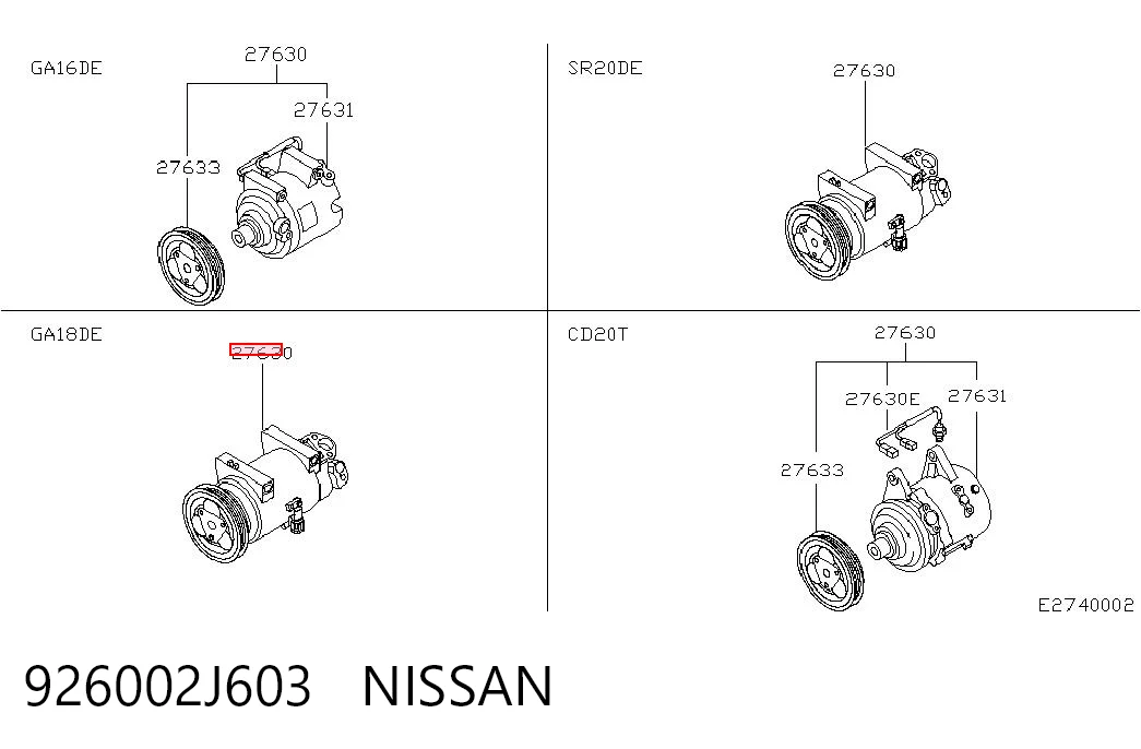 Sprężarka klimatyzacji do Nissan Almera I N15