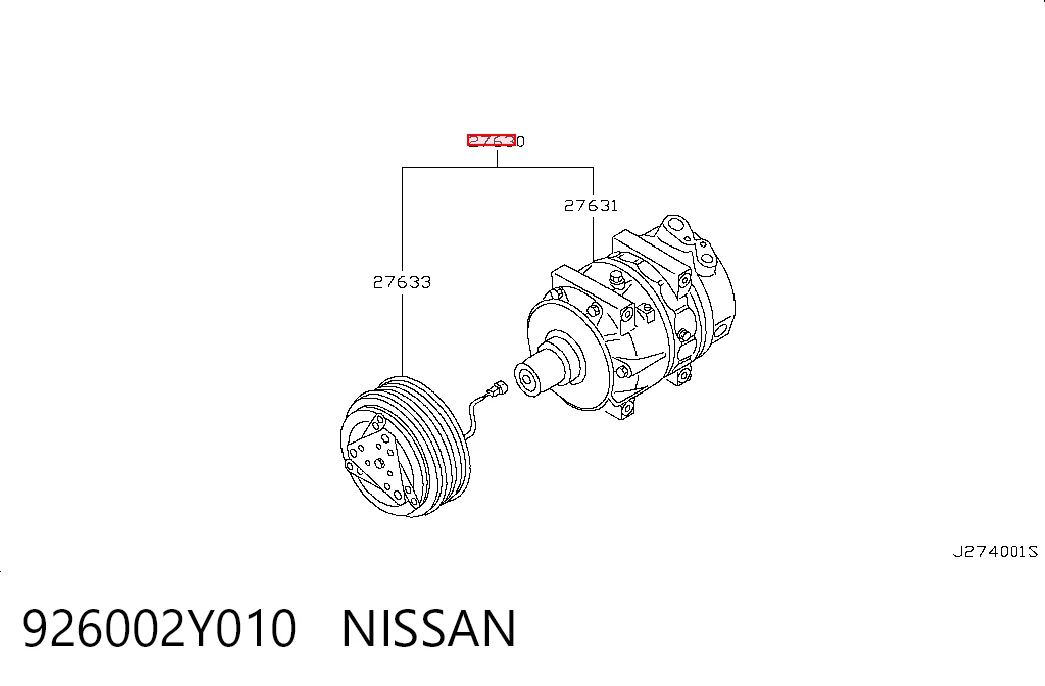 926002Y010 Nissan/Infiniti Sprężarka klimatyzacji