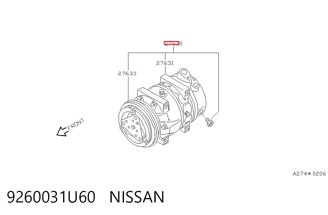 9260031U60 Nissan/Infiniti Sprężarka klimatyzacji