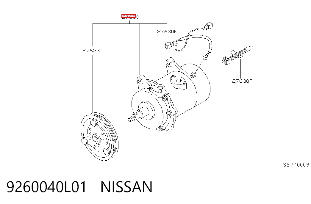 Do koszyka Sprężarka klimatyzacji Nissan Terrano I WD21