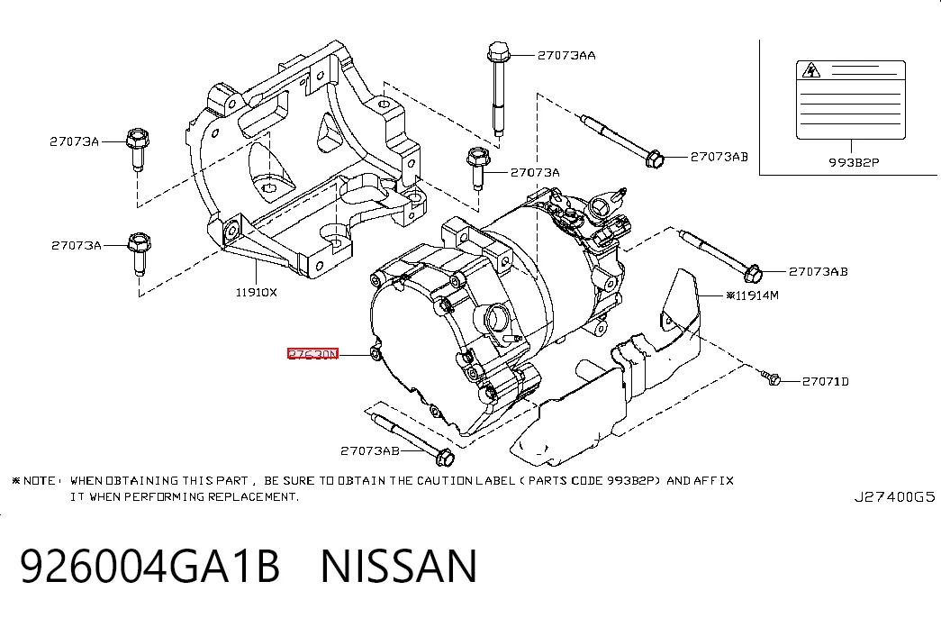 Do koszyka Sprężarka klimatyzacji Nissan LEAF I ZE0