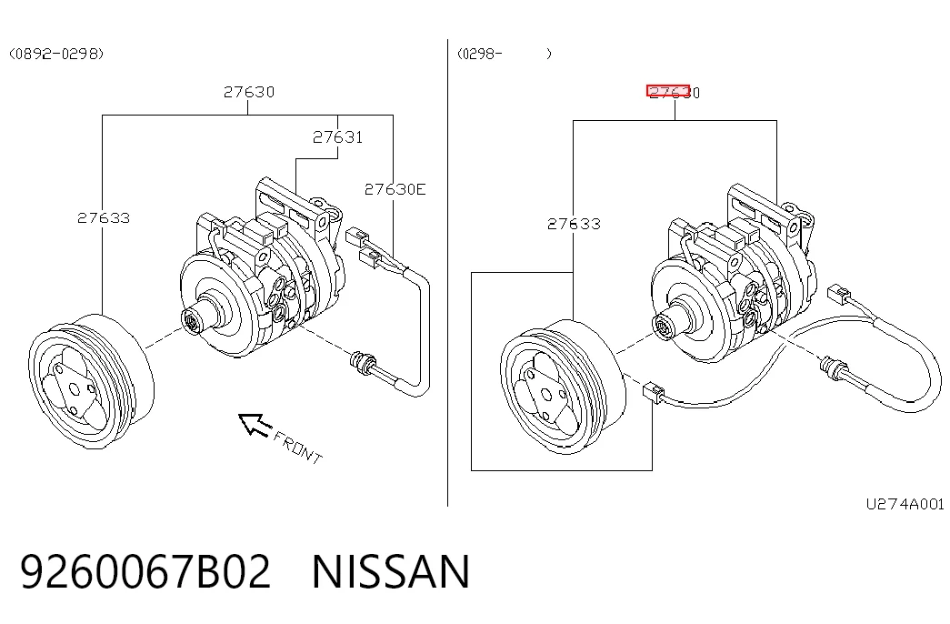  Sprężarka klimatyzacji Nissan Micra 