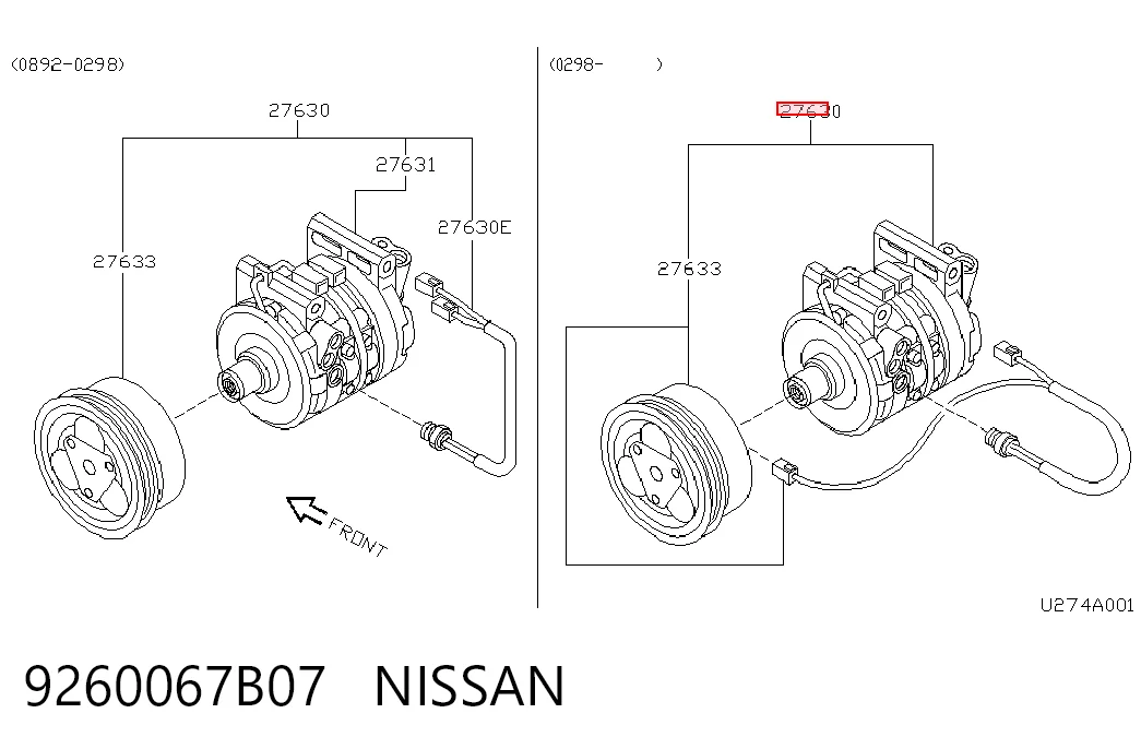 Sprężarka klimatyzacji Nissan Micra hatchback (K11) (1992 - 2003) cena, od 100,93 USD