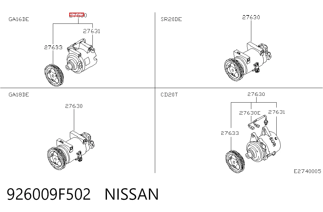 Sprężarka klimatyzacji do Nissan Primera  P11