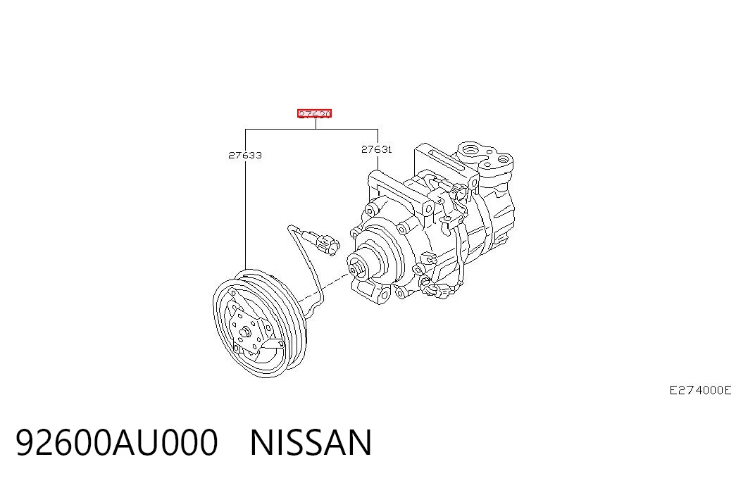 92600AU000 Nissan/Infiniti Sprężarka klimatyzacji