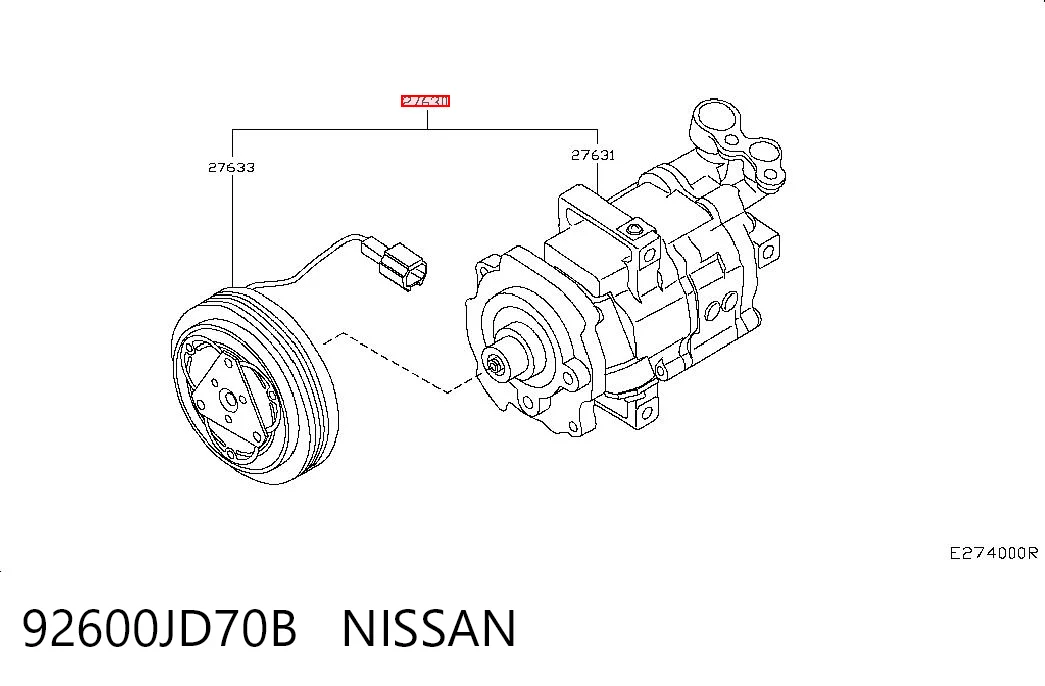 92600JD70B Nissan/Infiniti Sprężarka klimatyzacji