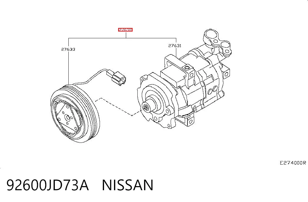 92600JD73A Nissan/Infiniti Sprężarka klimatyzacji