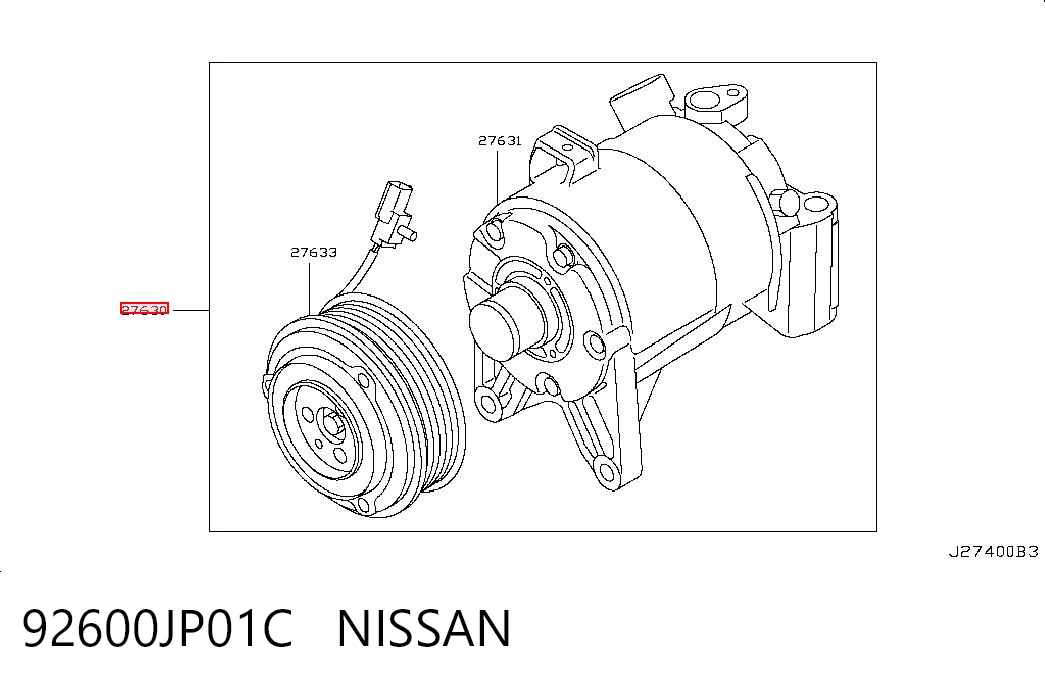 92600JP01C Nissan/Infiniti Sprężarka klimatyzacji