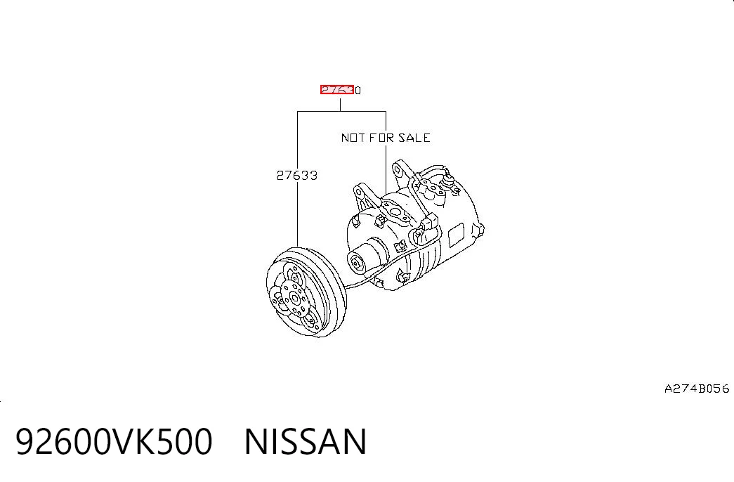 92600VK500 Nissan/Infiniti Sprężarka klimatyzacji