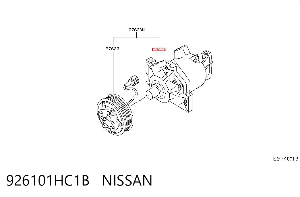 926101HC1B Nissan/Infiniti Sprężarka klimatyzacji