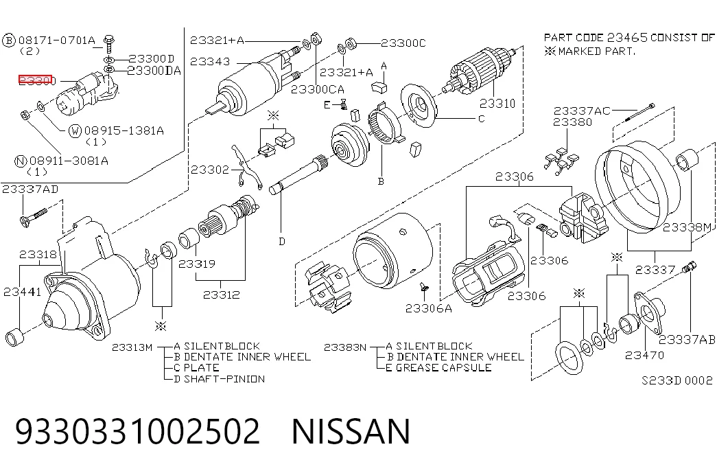 Rozrusznik do Nissan Vanette CARGO C23