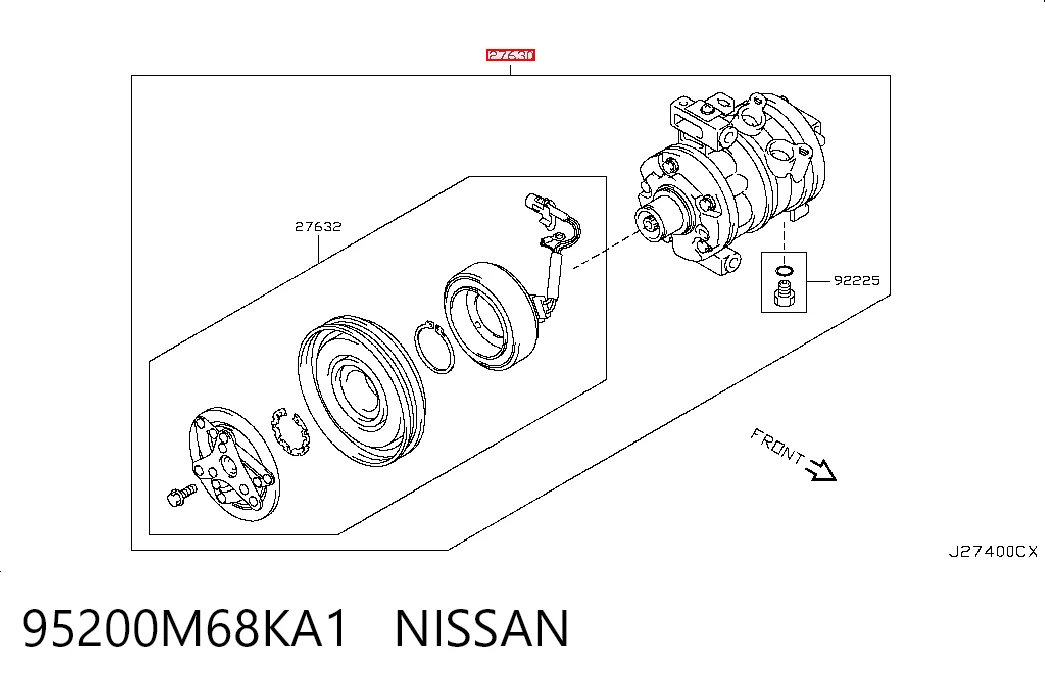 95200M68KA1 Nissan/Infiniti Sprężarka klimatyzacji