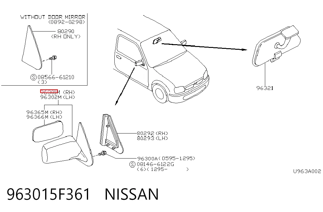Do koszyka Lusterko wsteczne prawe Nissan Micra  K11