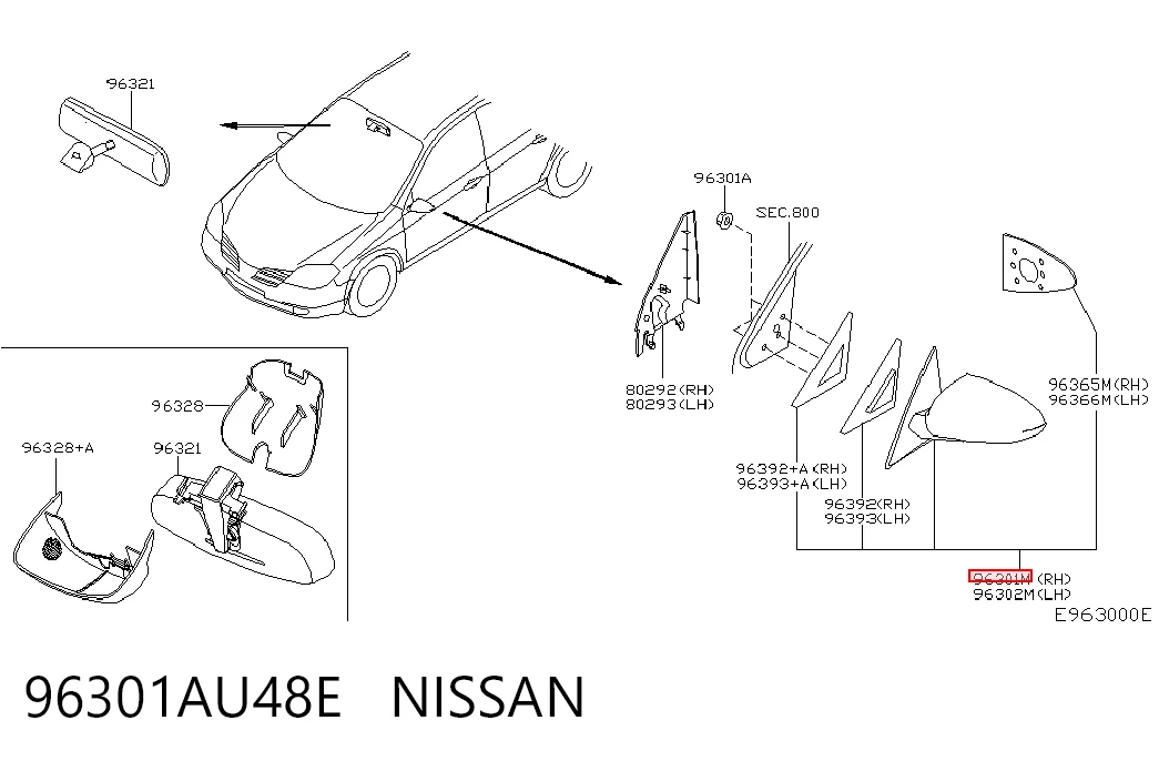 Lusterko wsteczne prawe do Nissan Primera  P12