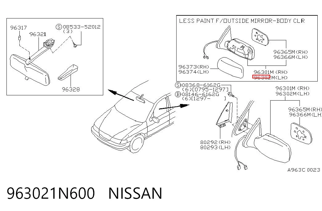 Lusterko wsteczne lewe Nissan Almera I hatchback (N15) (1995 - 2000) cena, od 40,86 USD