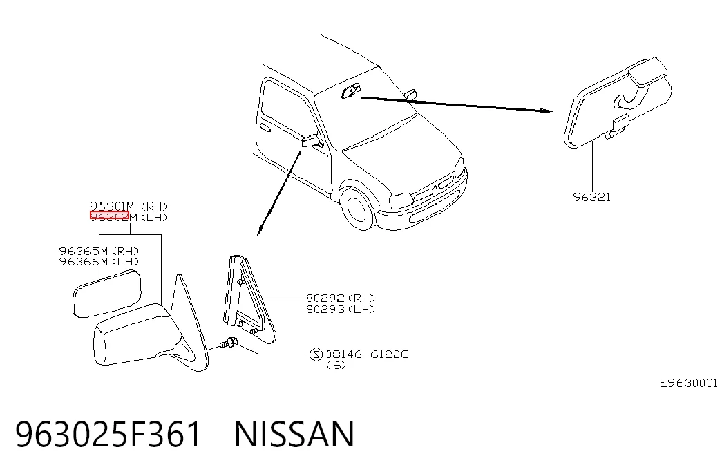 Lusterko wsteczne lewe Nissan Micra 