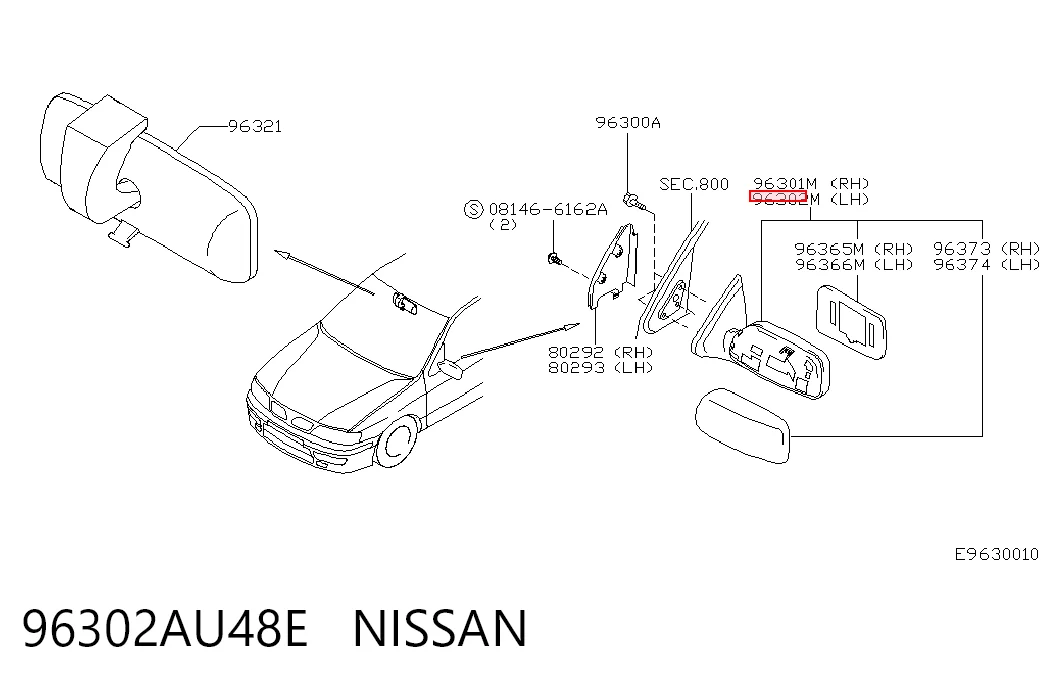 Do koszyka Lusterko wsteczne lewe Nissan Primera  P12