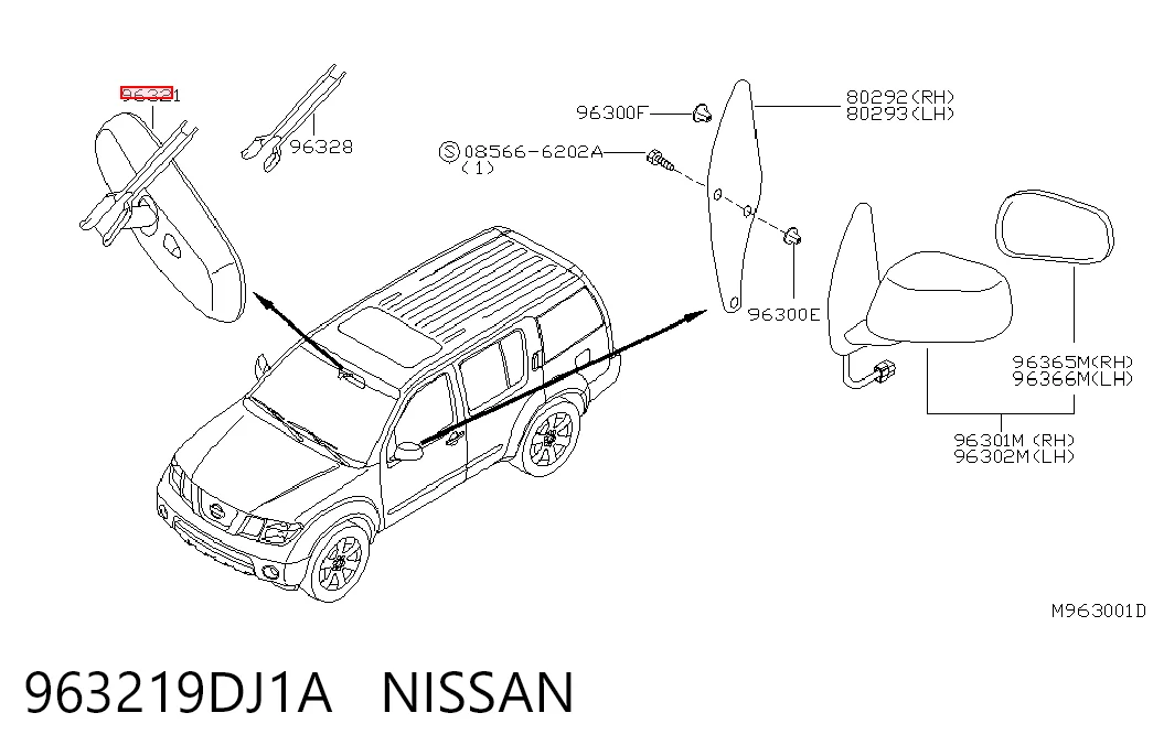 Lusterko wewnętrzne Nissan Pathfinder SUV (R51M) (2005 - 2012) cena, od 58,16 USD