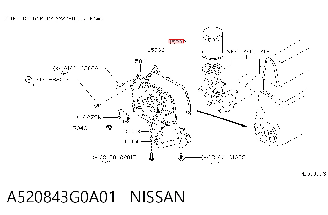 A520843G0A01 Nissan/Infiniti Filtr oleju