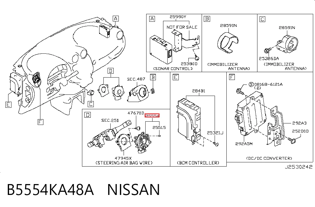 Pierścień kontaktowy AIRBAG, taśma kierownicy 30959202 AND