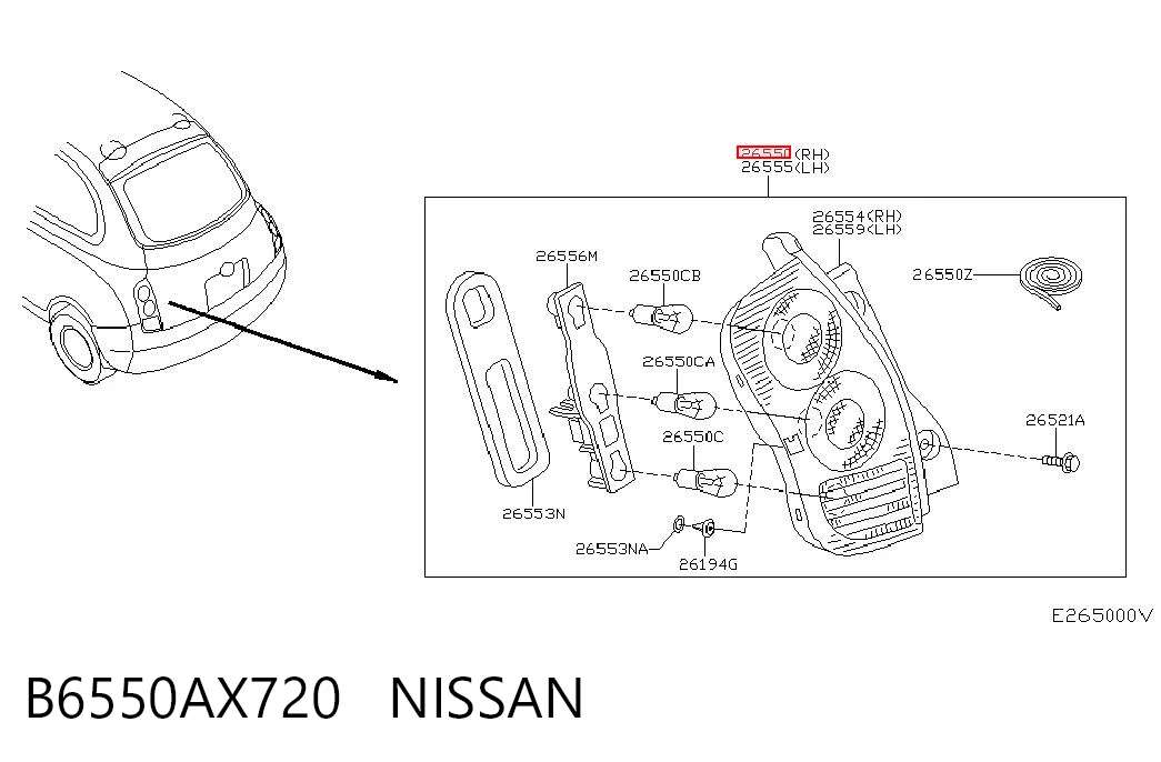 Do koszyka Lampa zespolona tylna prawa Nissan Micra  K12