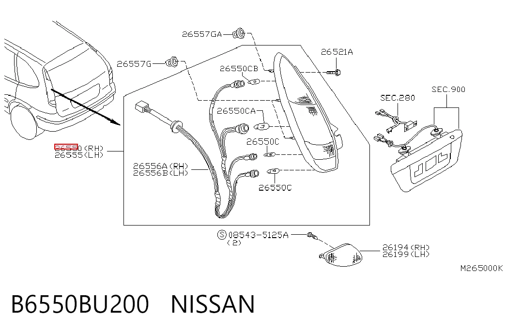 Lampa zespolona tylna prawa do Nissan Almera TINO V10