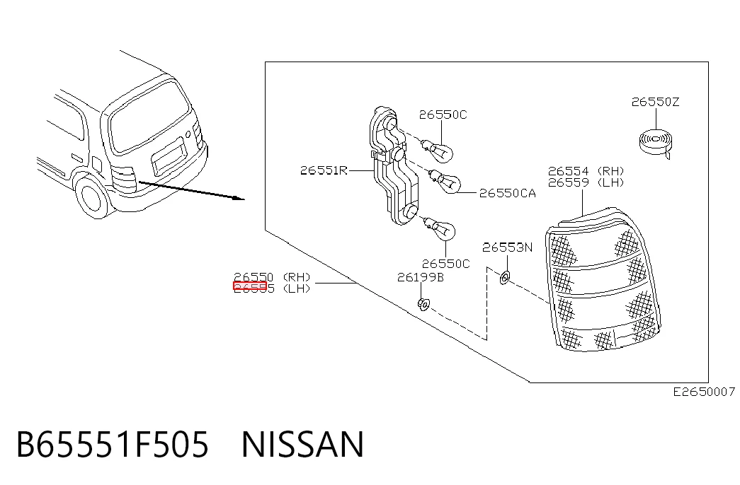 Lampa zespolona tylna lewa do Nissan Micra  K11