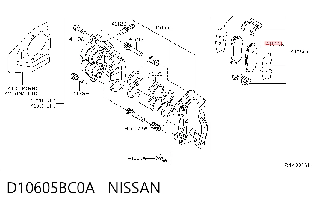 Klocki hamulcowe przednie tarczowe Nissan Murano 