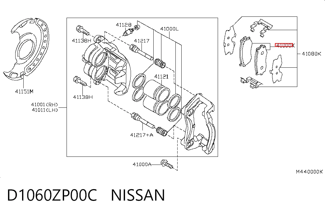 D1060ZP00C Nissan/Infiniti Klocki hamulcowe przednie tarczowe