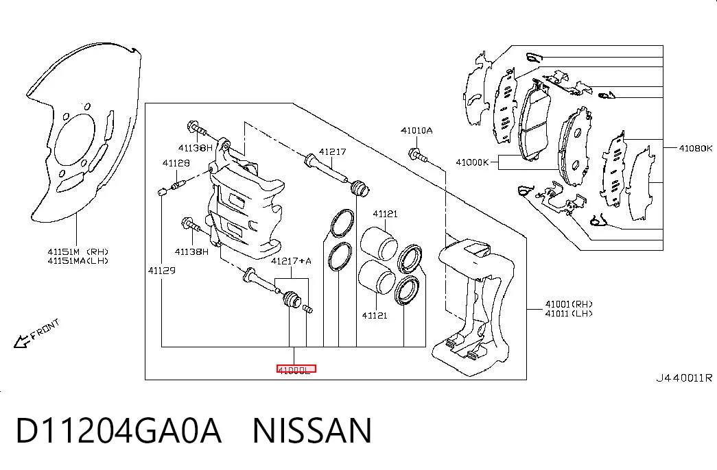 8980791050 Isuzu Zestaw naprawczy zacisku hamulcowego przedniego