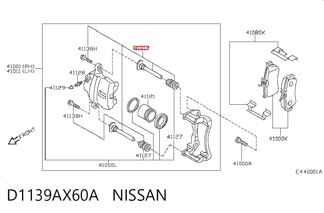  Zestaw naprawczy zacisku hamulcowego przedniego Renault Kangoo 2
