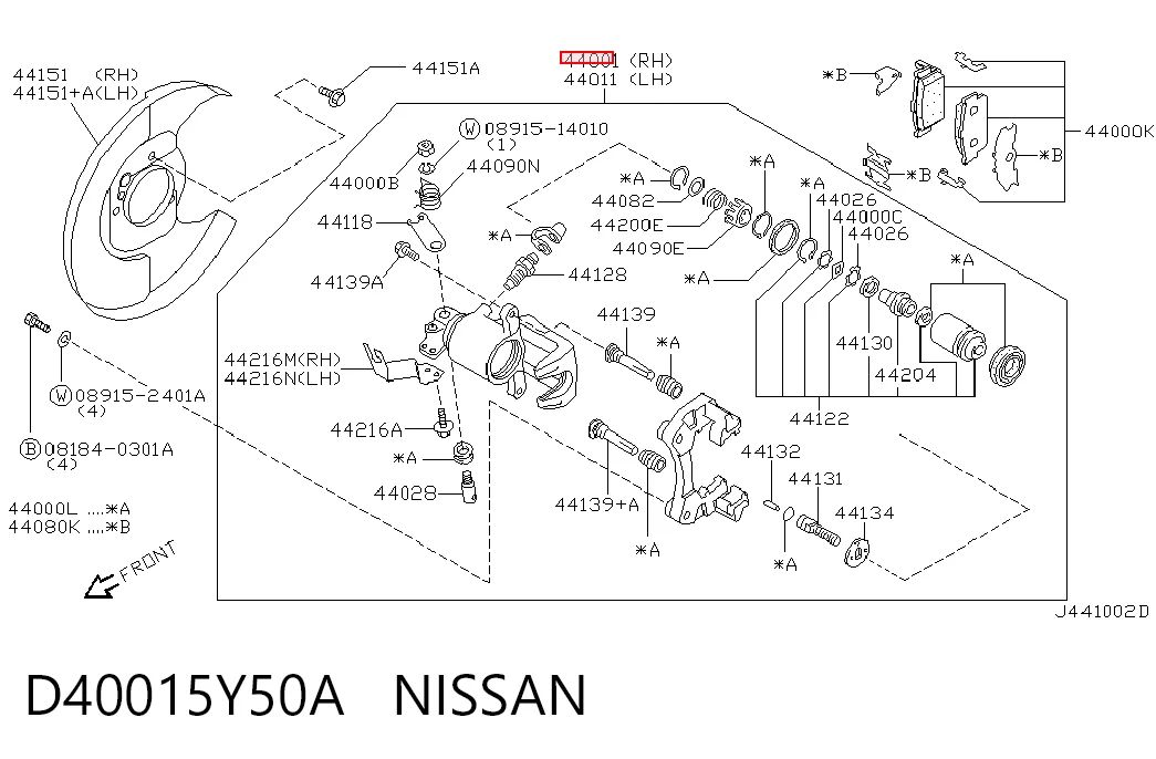 Kupić Zacisk hamulcowy tylny prawy Nissan Maxima  A33 w dobrej cenie