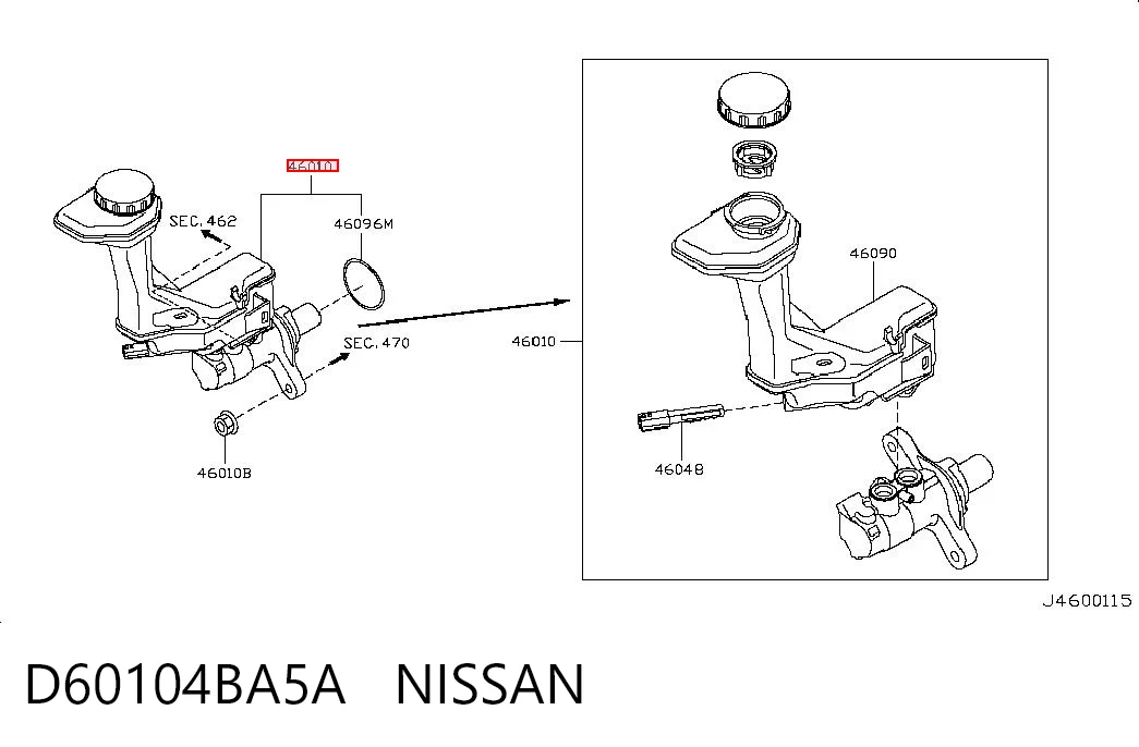 Główny cylinder hamulców Nissan Qashqai II