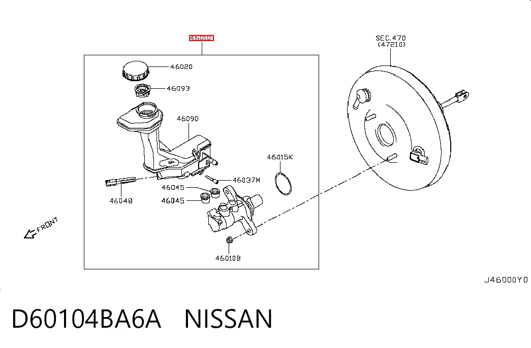 Główny cylinder hamulców do Nissan Qashqai II J11
