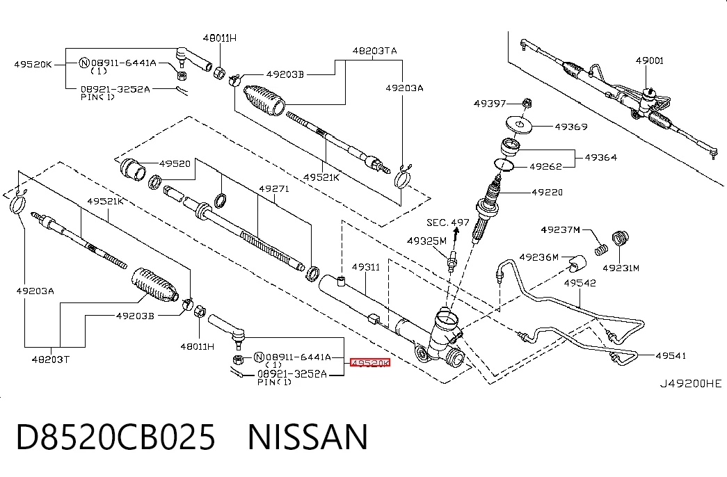 Końcówka drążka kierowniczego zewnętrzna do Nissan Murano  Z50