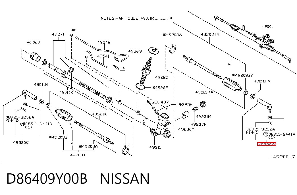 Końcówka drążka kierowniczego zewnętrzna do Nissan Teana  J31
