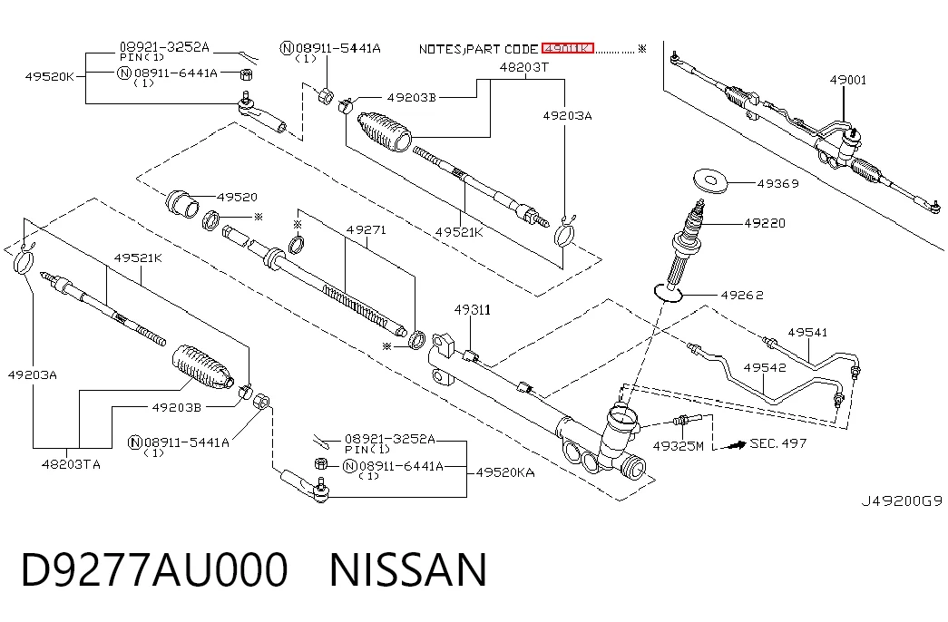 Kupić Zestaw naprawczy maglownicy (mechanizmu) (zestaw uszczelniaczy) Infiniti FX  S50 w dobrej cenie