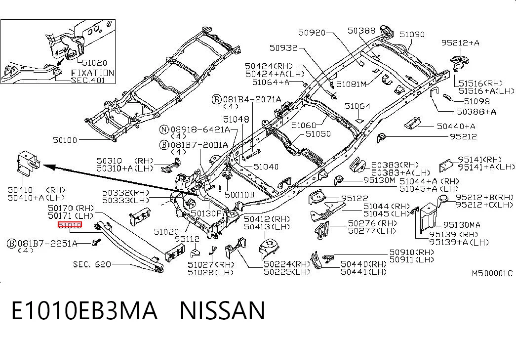 Wzmocnienie zderzaka przedniego do Nissan Pathfinder  R51M