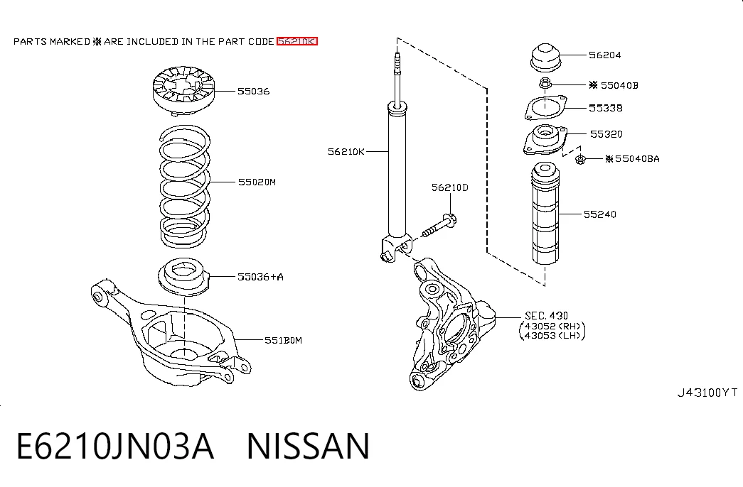 Amortyzator tylny Nissan Teana sedana (J32) (2008 - 2013) cena, od 38,53 USD