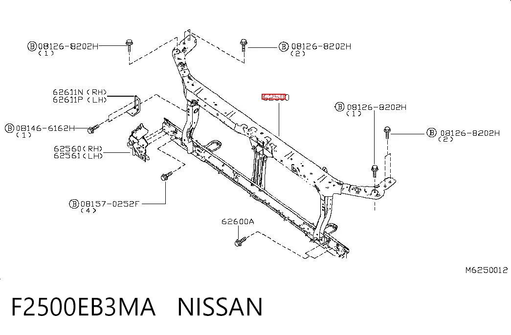 Osłona chłodnicy kompletna (panel mocowania reflektorów) do Nissan Pathfinder  R51M