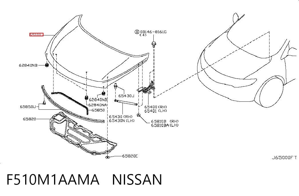 Maska silnika do Nissan Murano  Z51