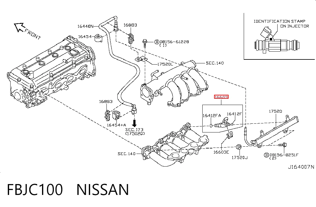 FBJC100 Nissan/Infiniti Wtryskiwacz paliwa