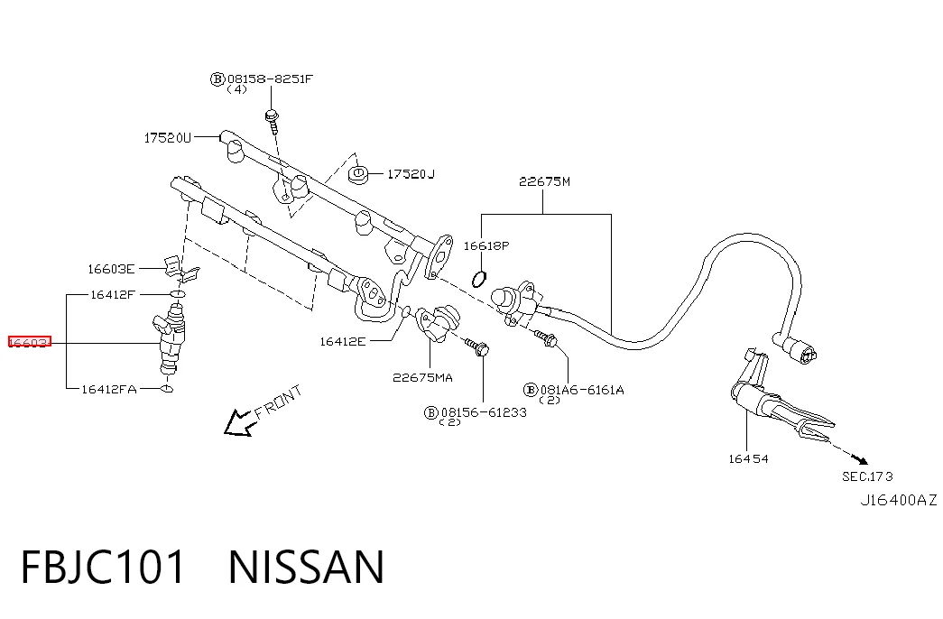 FBJC101 Nissan/Infiniti Wtryskiwacz paliwa