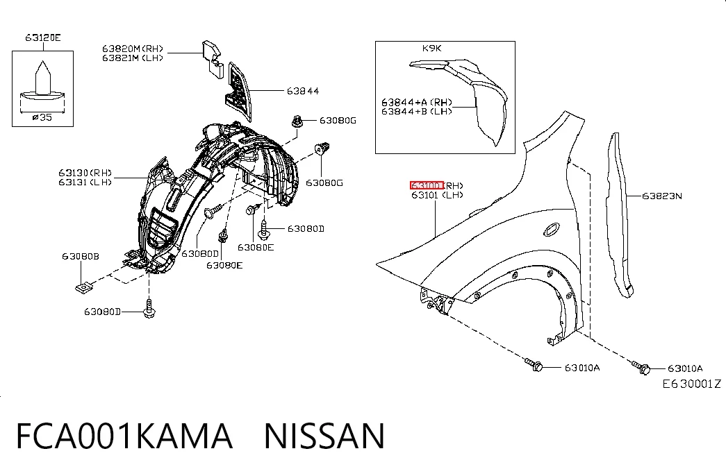  Błotnik przedni prawy Nissan JUKE 