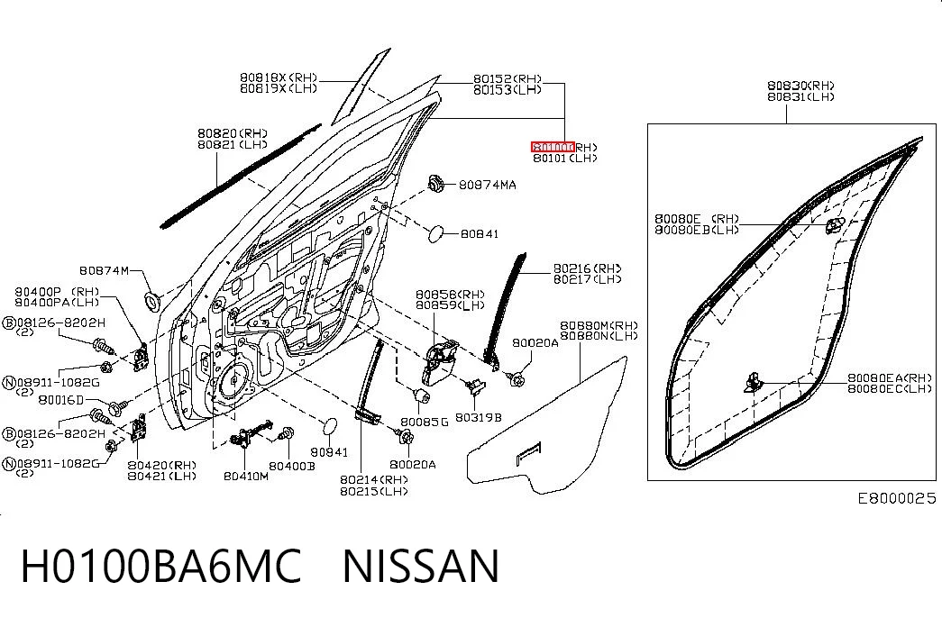 Drzwi przednie prawe do Nissan JUKE NMUK F15E