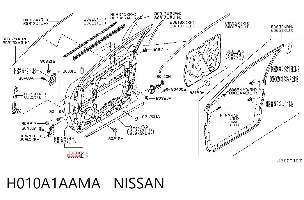 Drzwi przednie lewe do Nissan Murano  Z51