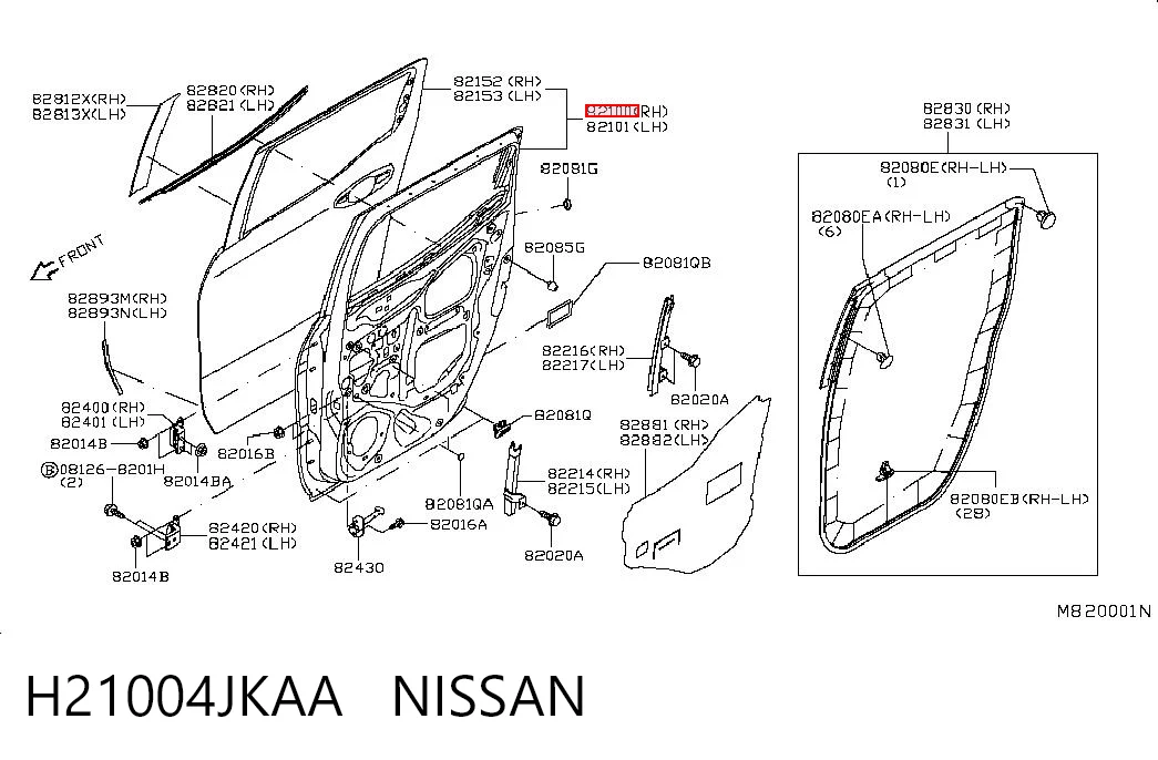 Drzwi tylne prawe do Nissan Navara NP300 IV D23, D23T