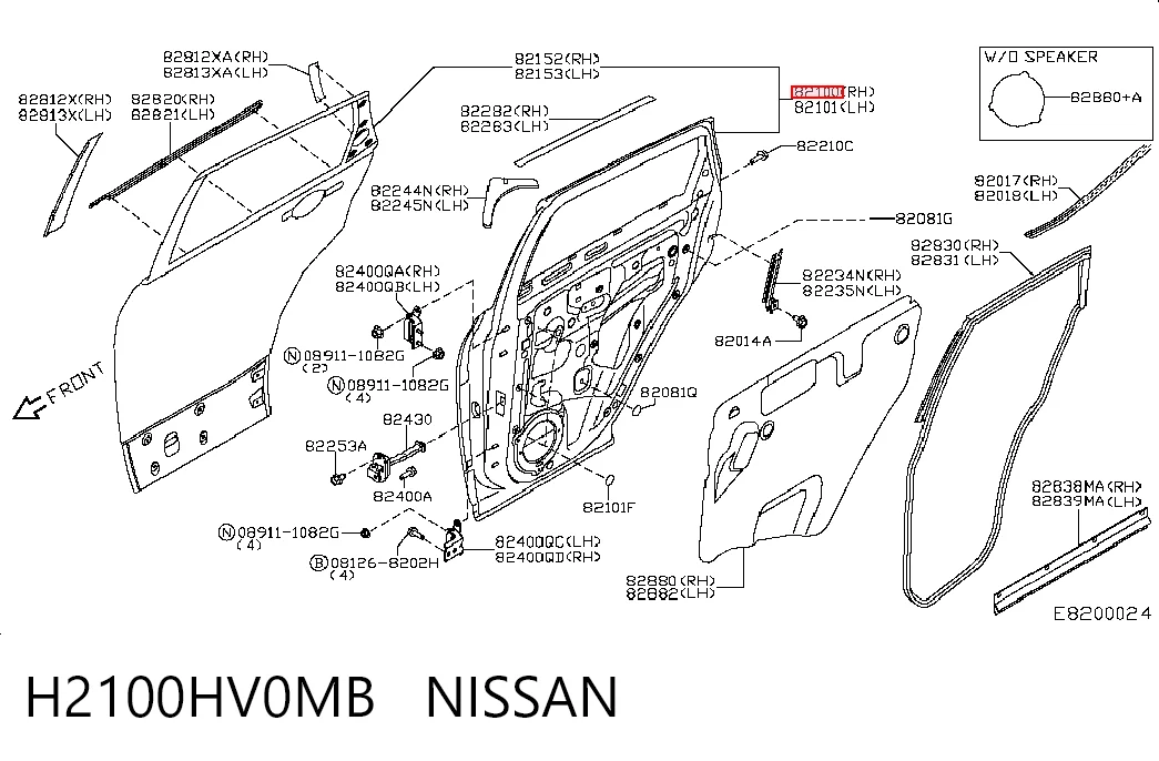 Drzwi tylne prawe do Nissan Qashqai II J11