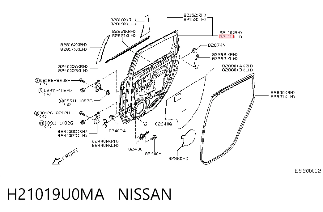 Drzwi tylne lewe do Nissan Note  E11