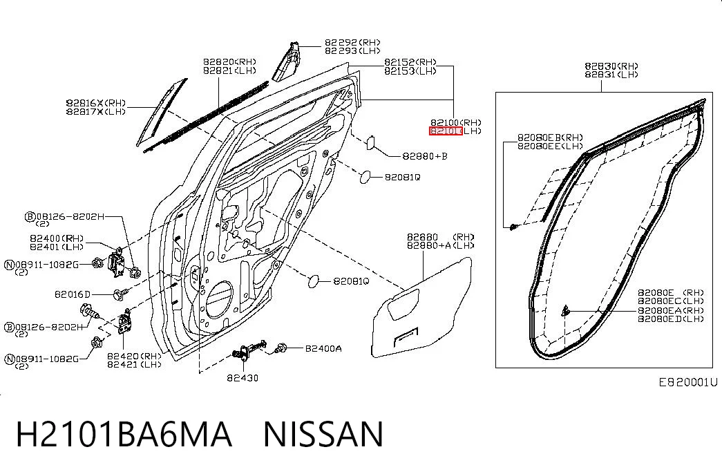 Drzwi tylne lewe Nissan JUKE NMUK hatchback (F15E) (2010 - 2019) cena, od 504,13 USD